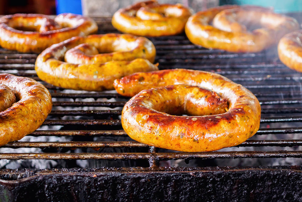 Sai Oua on the grill
